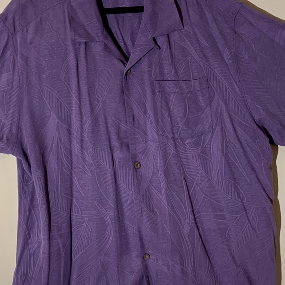 XL Purple Tommy Bahama Silk Camp Shirt - Picture 1 of 3